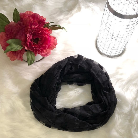 Black Sheer Infinity Scarf - Picture 3 of 6